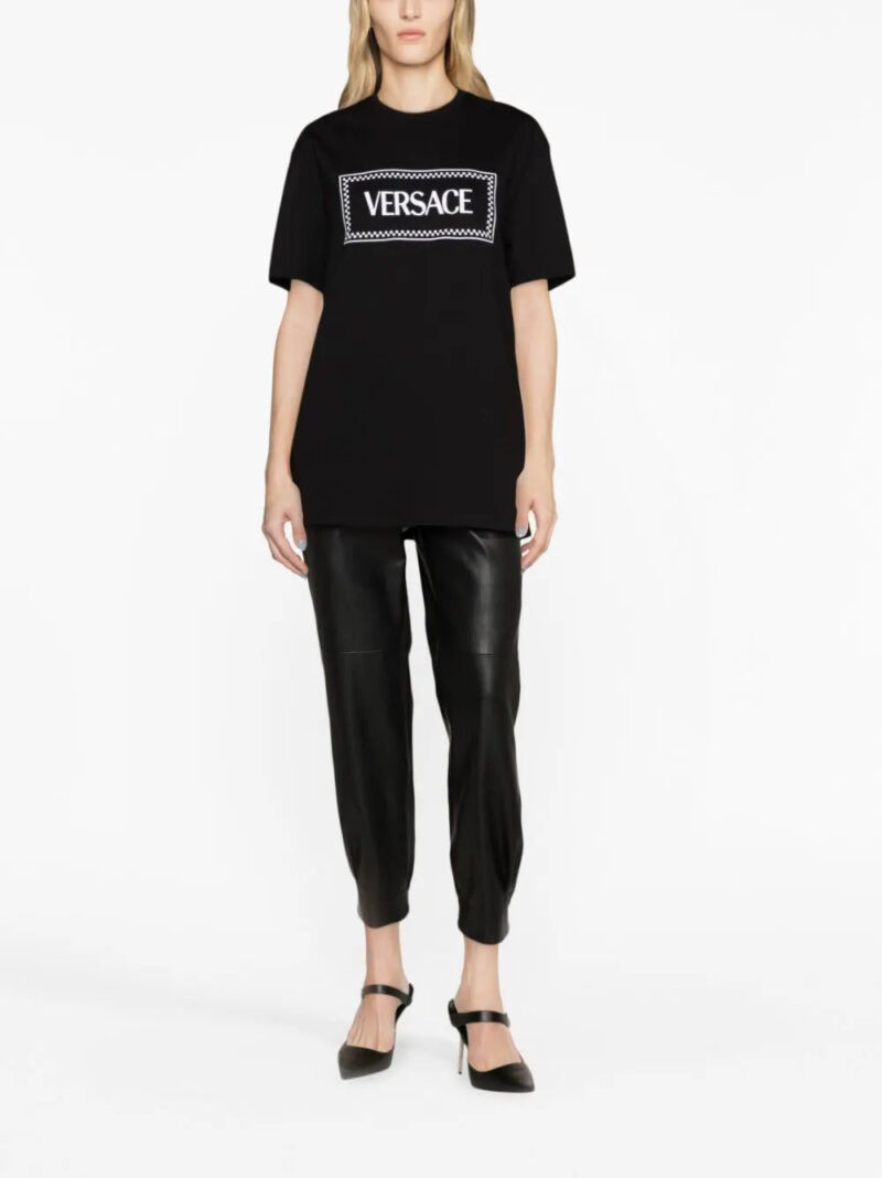 Versace logo-embroidered cotton T-shirt