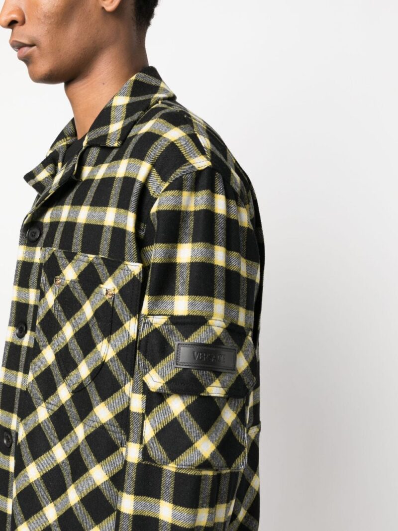 Versace button-down checked shirt jacket