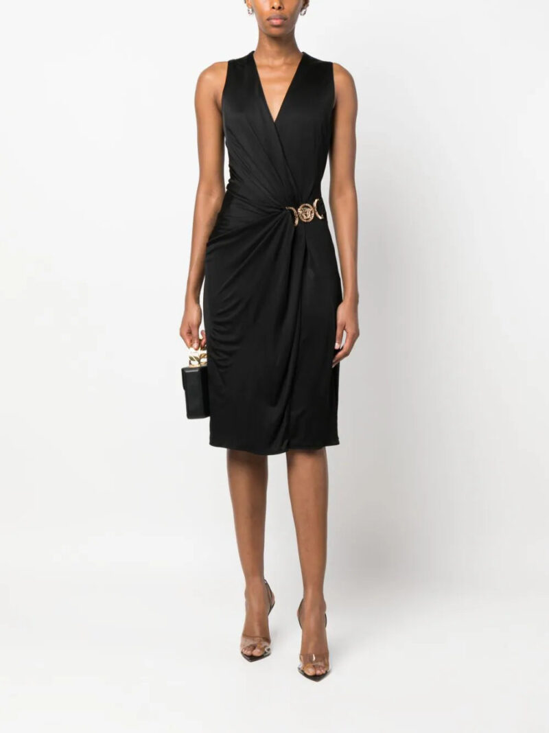 Versace  Medusa plaque pleated dress