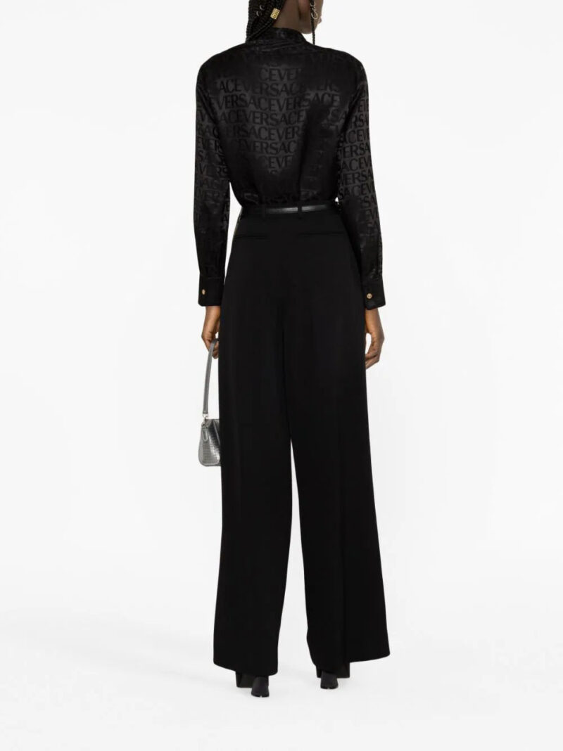 Versace pleated wide-leg stretch-wool trousers