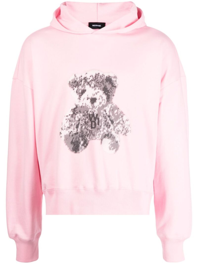 We11done  teddy bear-print cotton hoodie