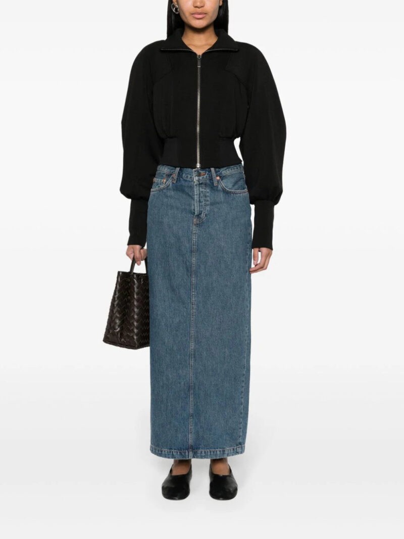 WARDROBE.NYC rear-slit denim maxi skirt
