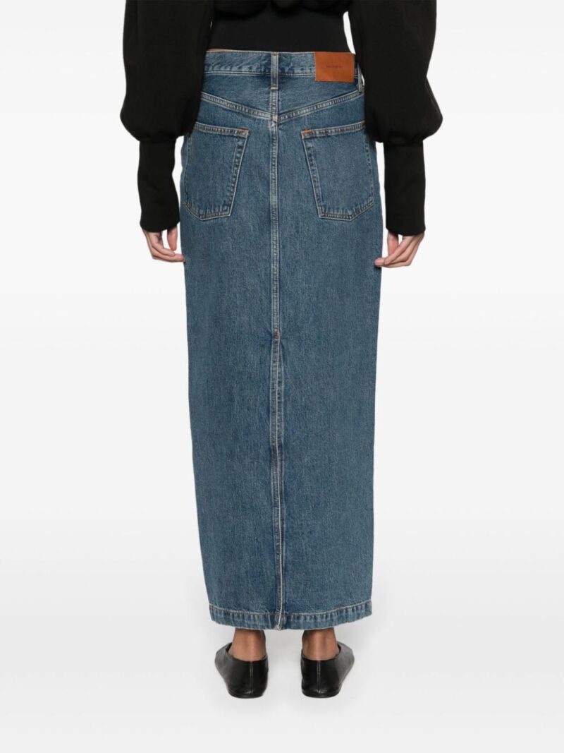 WARDROBE.NYC rear-slit denim maxi skirt