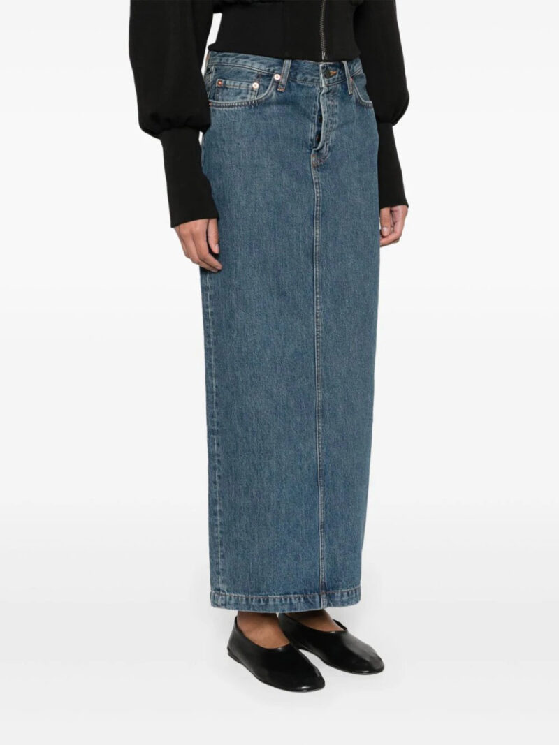 WARDROBE.NYC rear-slit denim maxi skirt