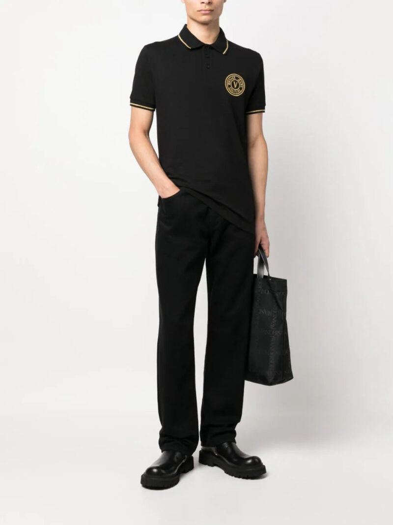 Versace Jeans Couture  logo-embroidered cotton polo shirt