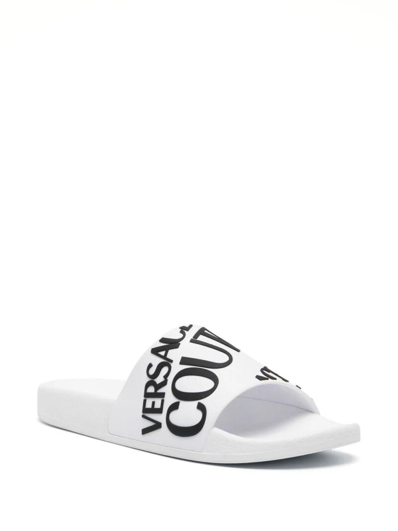 Versace Jeans Couture logo-print slip-on slides