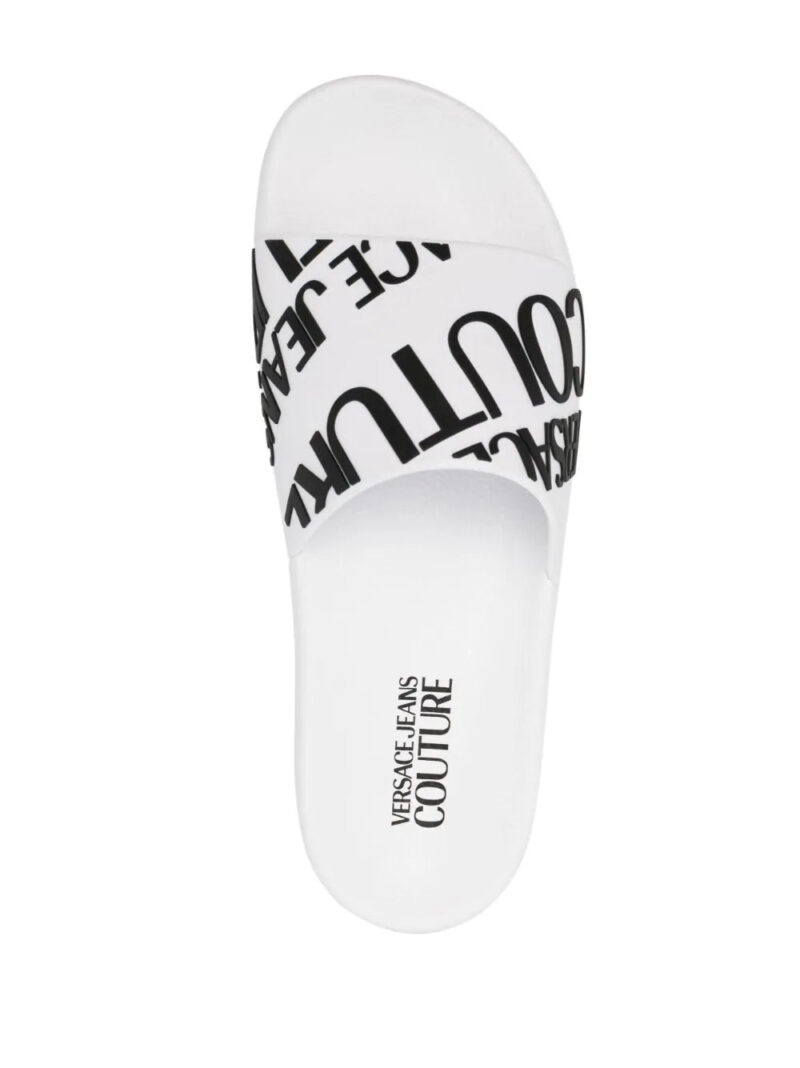 Versace Jeans Couture logo-print slip-on slides