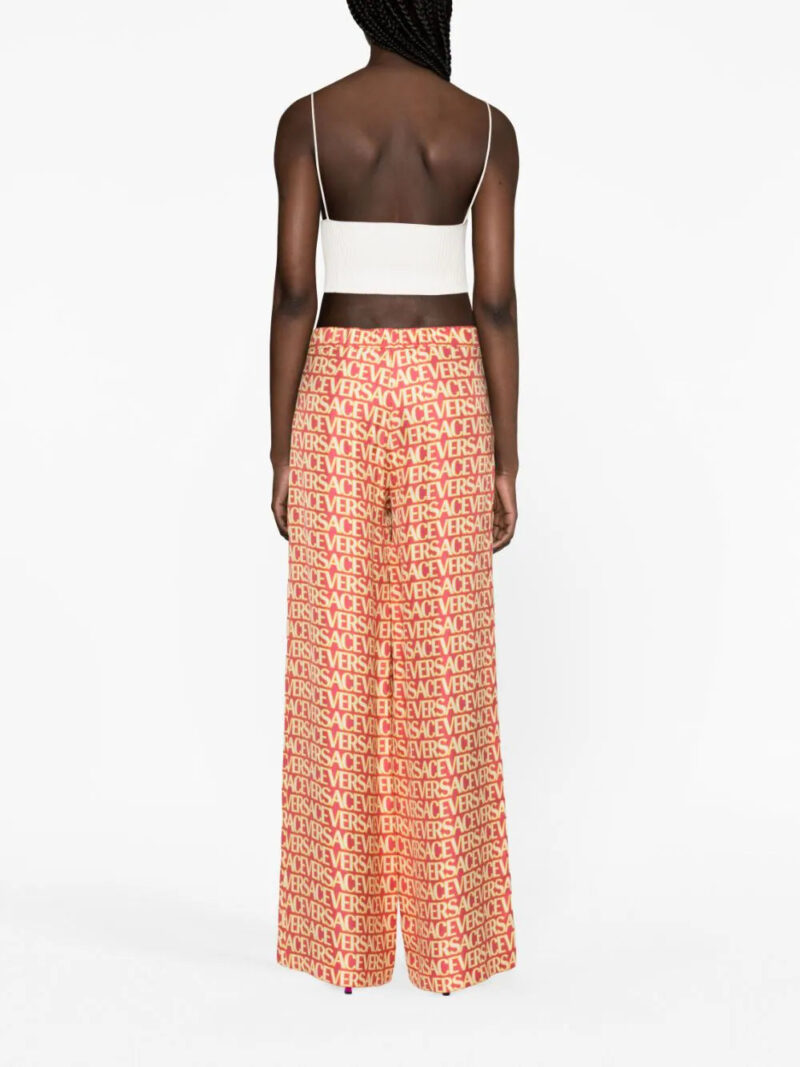 Versace  logo-print silk palazzo pants