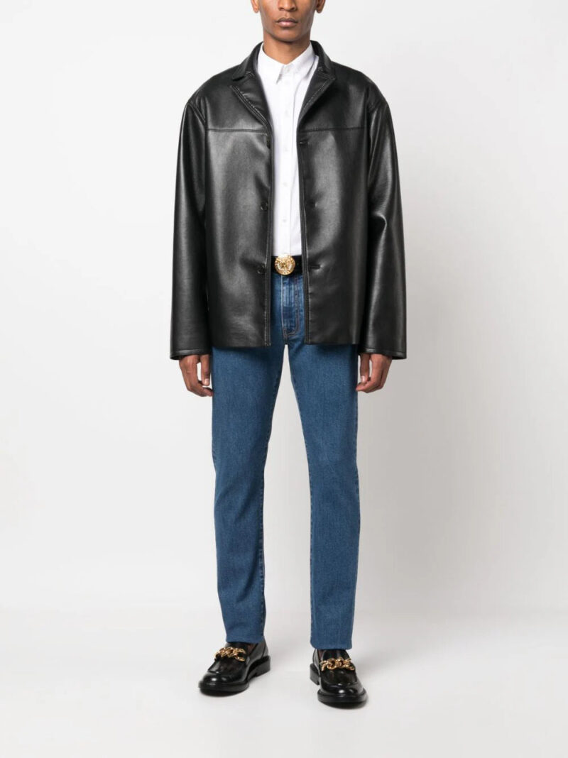 Versace logo-embroidered slim-fit jeans