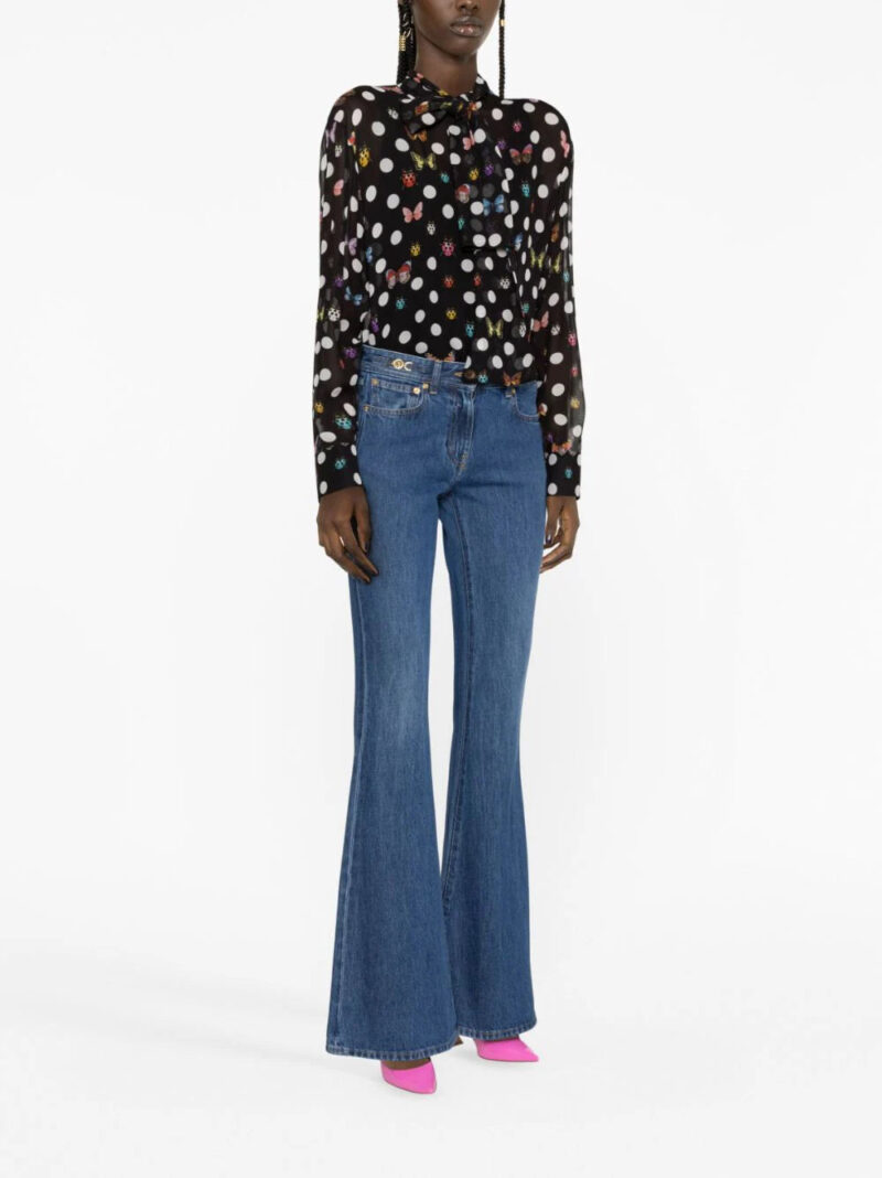 Versace x Dua Lipa butterflies-print silk shirt