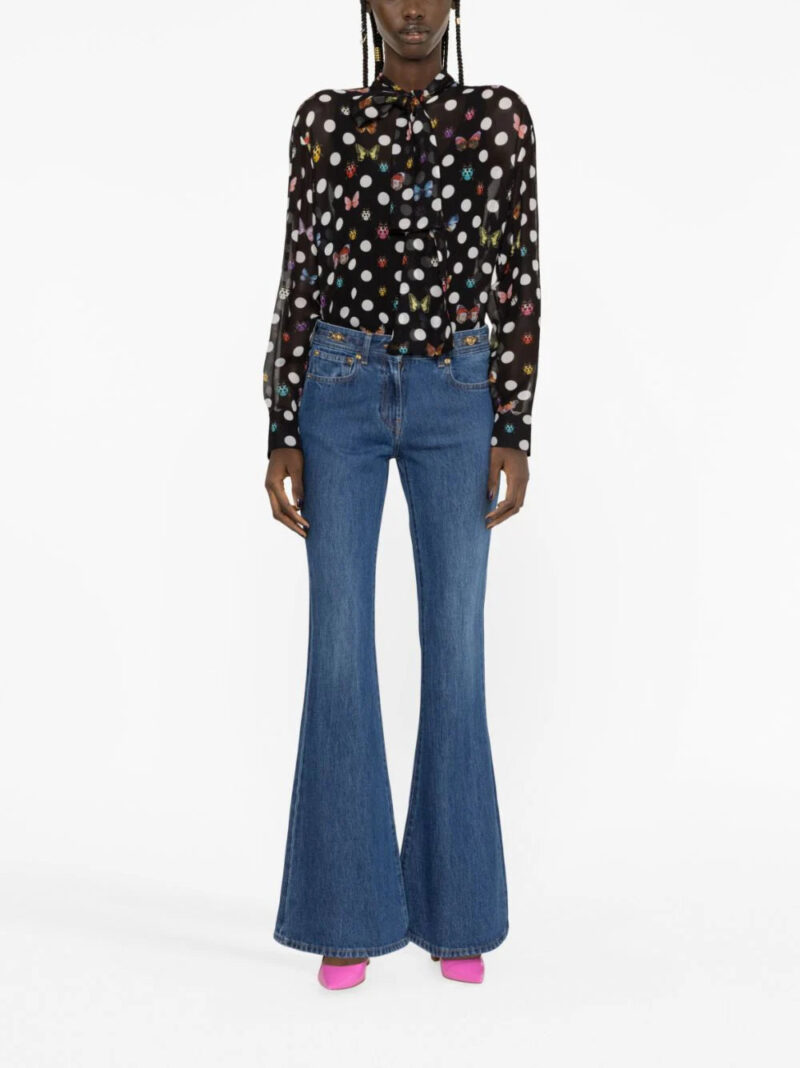 Versace x Dua Lipa butterflies-print silk shirt