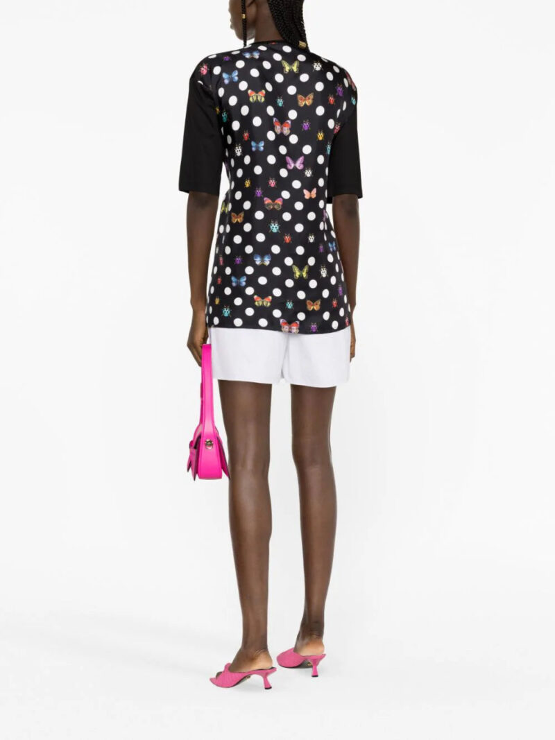 Versace x Dua Lipa Butterfly-print safety-pin T-shirt