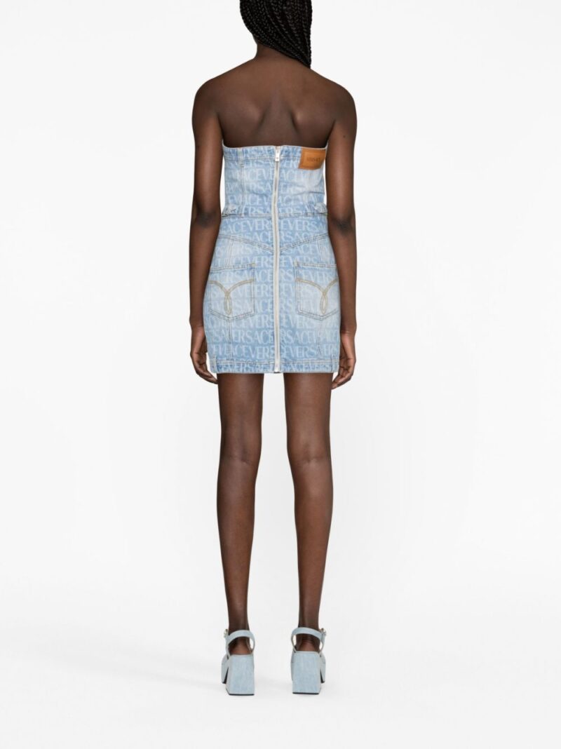 Versace  Versace Allover denim minidress