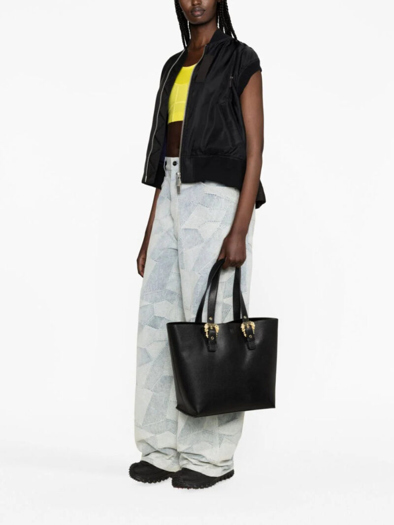 Versace Jeans Couture logo-buckle faux-leather tote bag