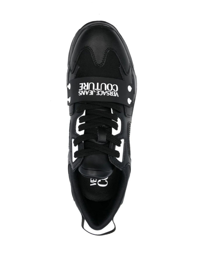 Versace Jeans Couture logo-print panelled leather sneakers