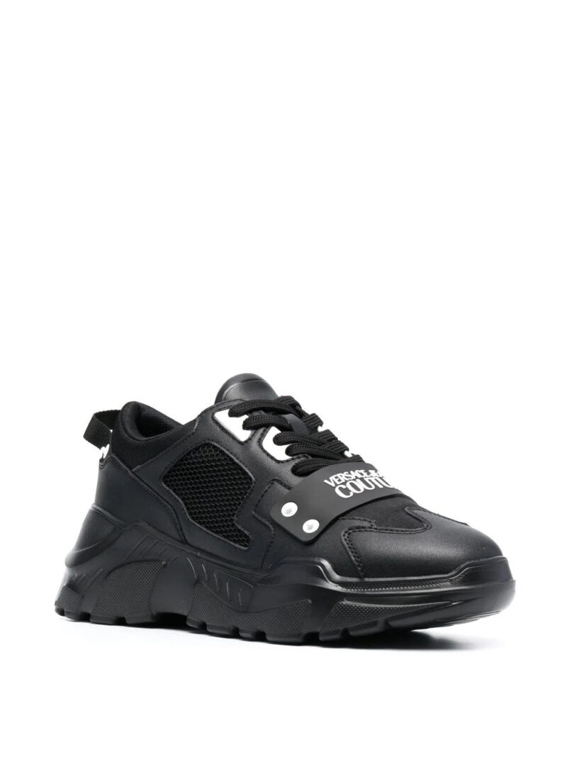 Versace Jeans Couture logo-print panelled leather sneakers
