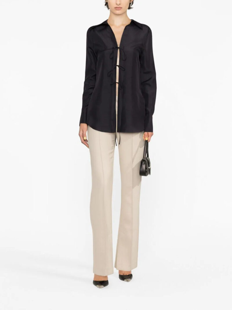 Victoria Beckham  front-tie silk blouse