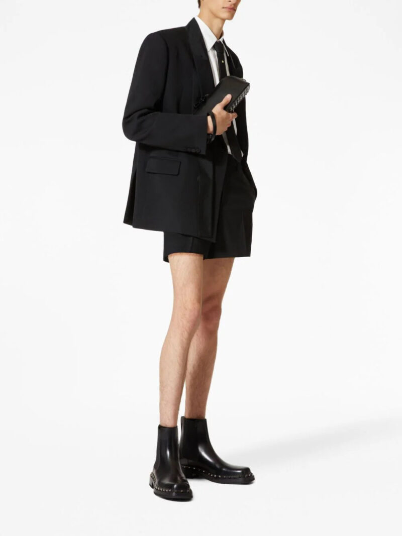 Valentino Garavani scarf-collar double-breasted wool jacket