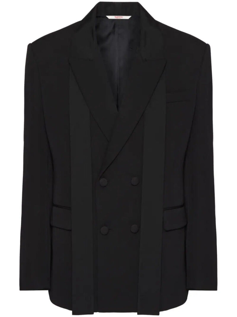 Valentino Garavani  scarf-collar double-breasted wool jacket