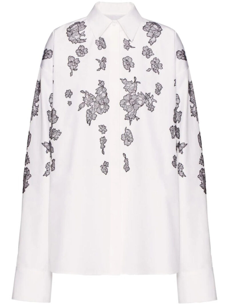 Valentino Garavani  Compact Popeline embroidered-detail shirt