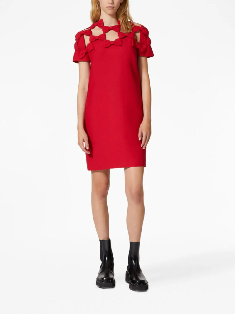 Valentino Garavani  Crepe Couture embroidered minidress