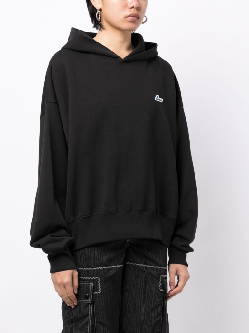 We11done  Logo Embroidered Wappen cotton hoodie