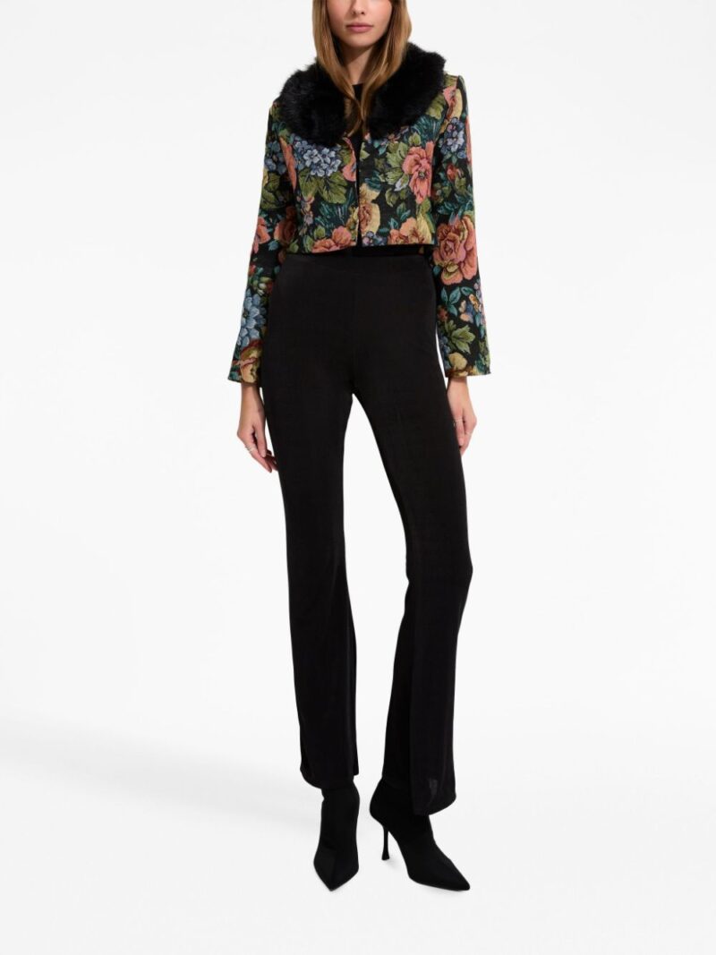 Unreal Fur  Monarch floral-print cropped jacket