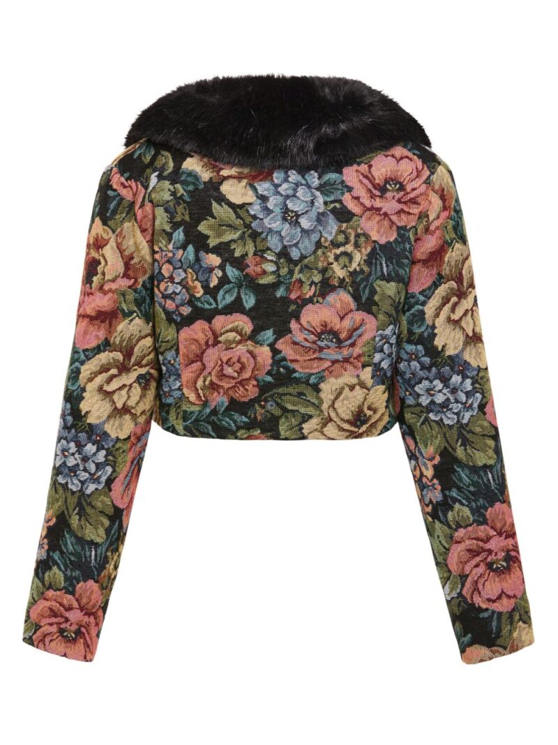 Unreal Fur  Monarch floral-print cropped jacket