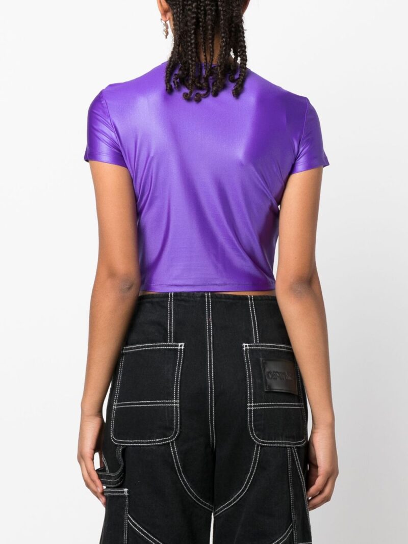 Versace Jeans Couture  logo-patch cropped T-shirt
