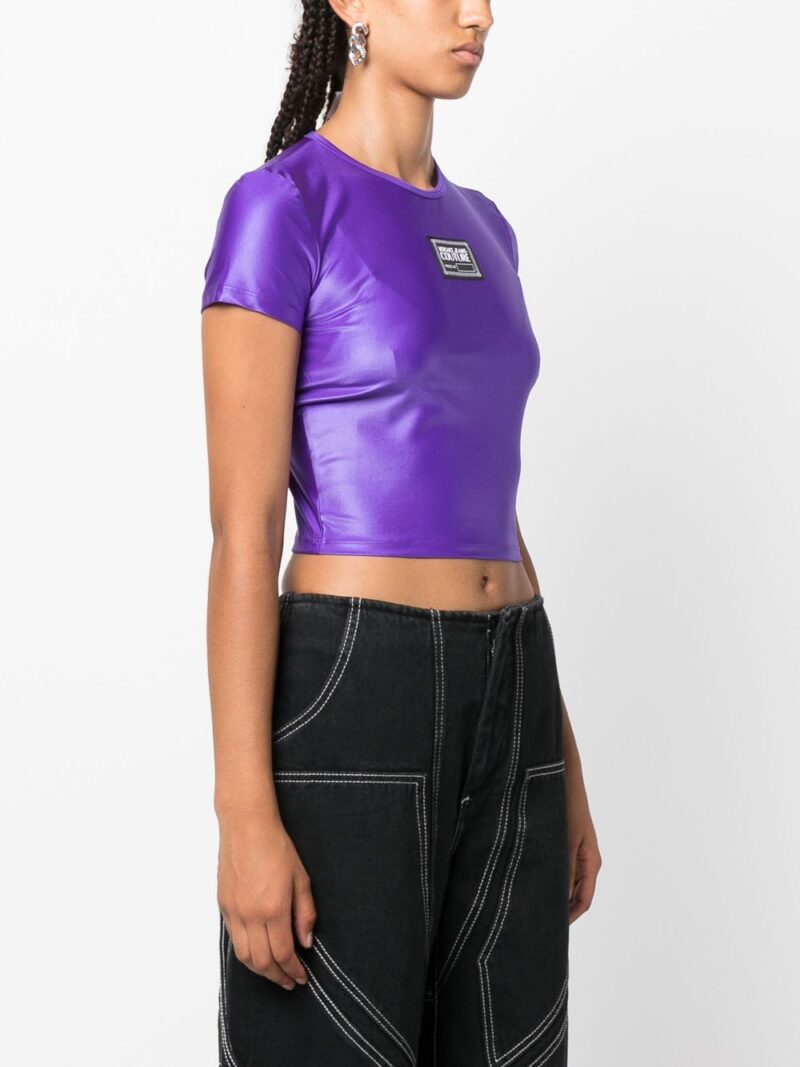 Versace Jeans Couture  logo-patch cropped T-shirt