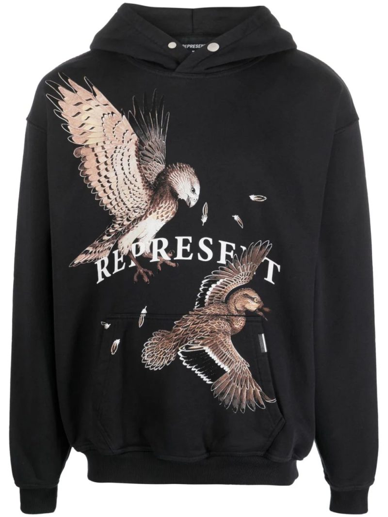 Represent  graphic-print cotton hoodie