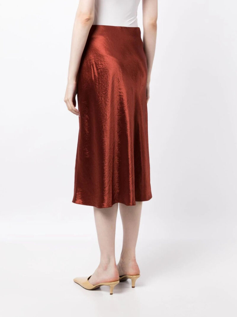 Vince A-line satin midi skirt
