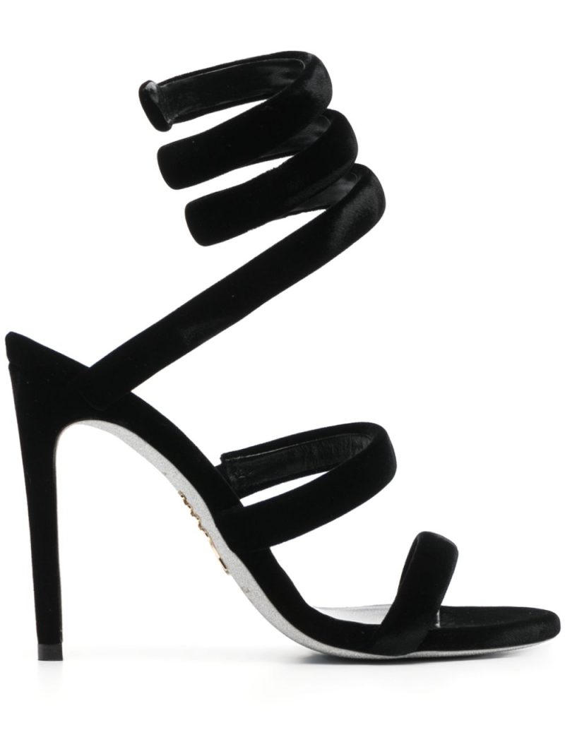René Caovilla  Cleo 110mm coiled-strap velvet sandals