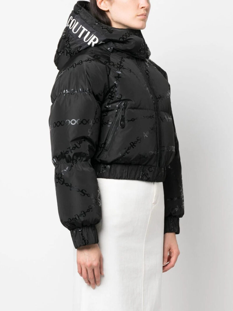 Versace Jeans Couture logo-print cropped puffer jacket