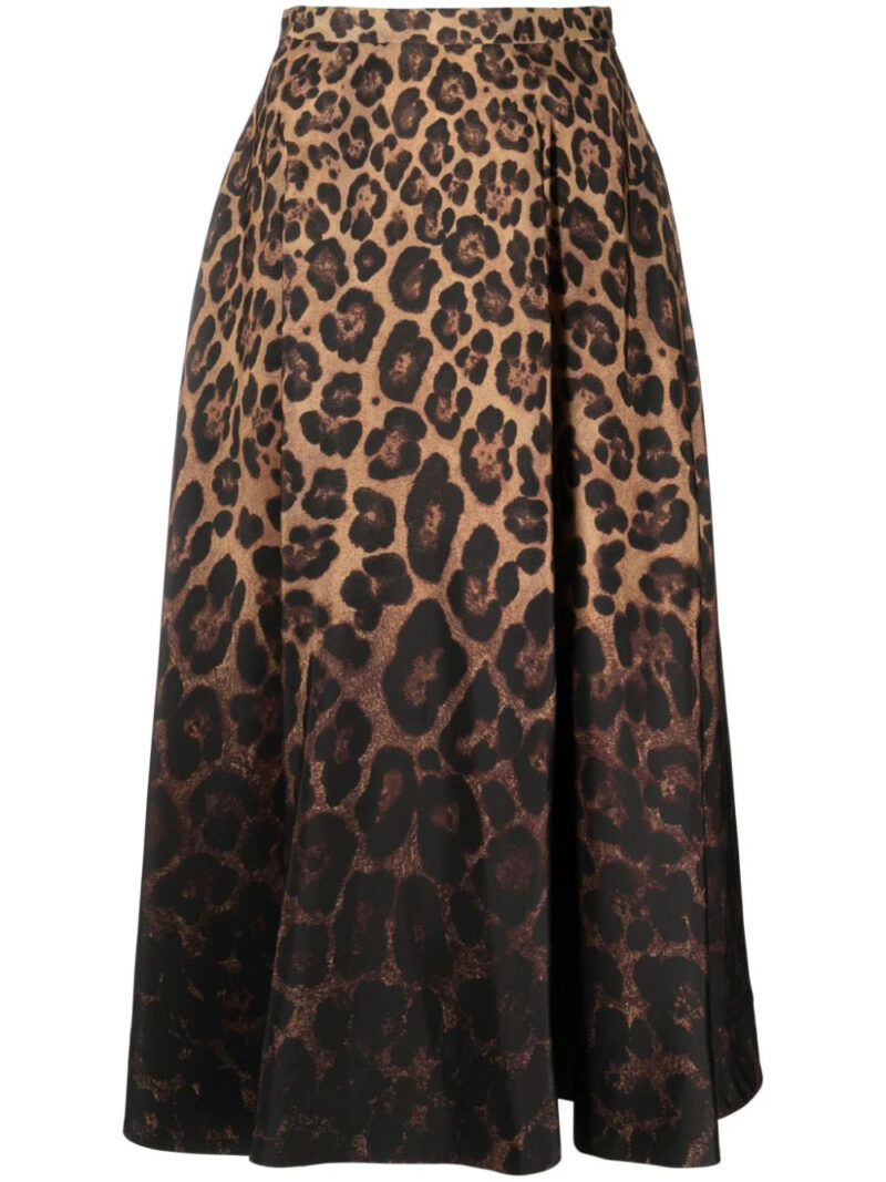 Valentino Garavani  gradient leopard-print midi skirt