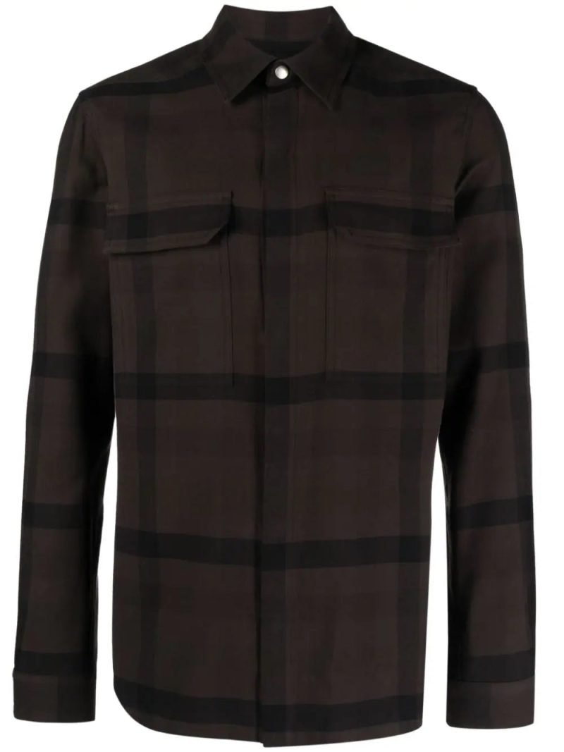 Rick Owens  check-print cotton shirt