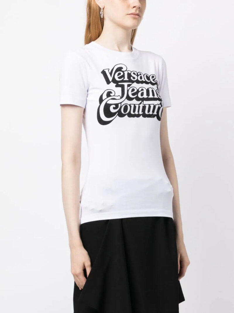 Versace  rhinestone-embellished logo-print T-shirt