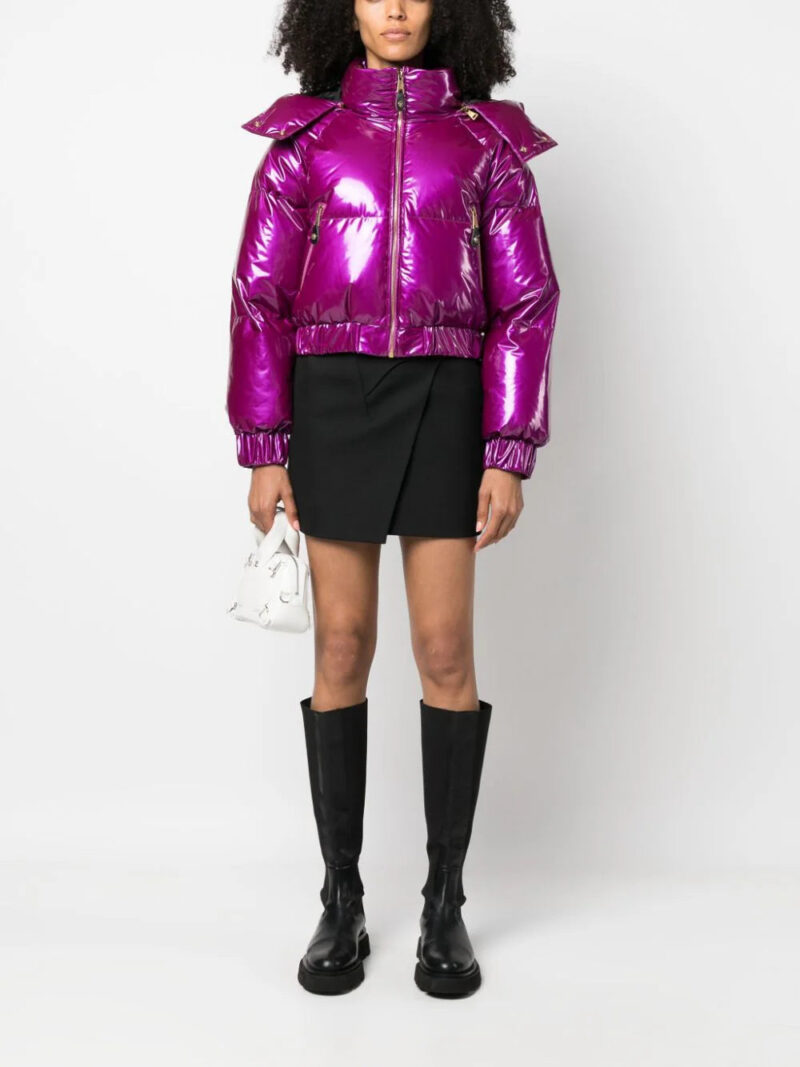 Versace Jeans Couture  glossy-finish hooded puffer jacket