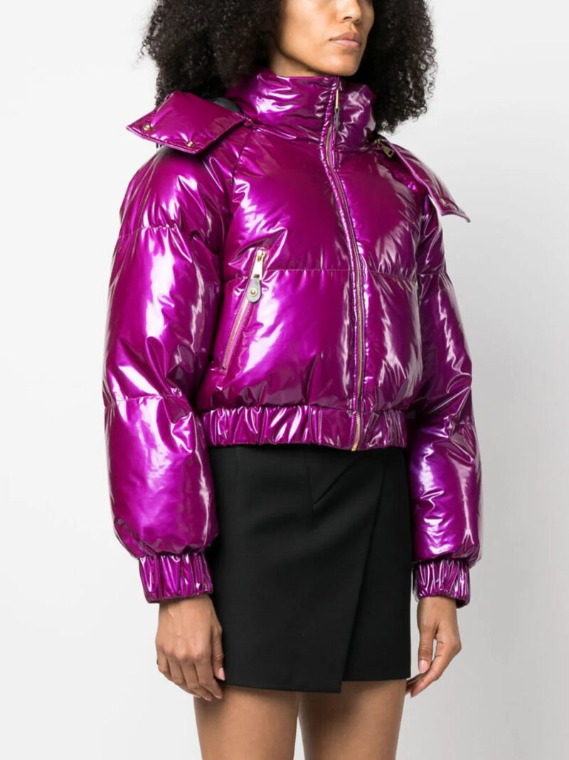 Versace Jeans Couture  glossy-finish hooded puffer jacket
