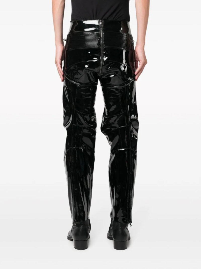 VETEMENTS  panelled gathered patent leather trousers