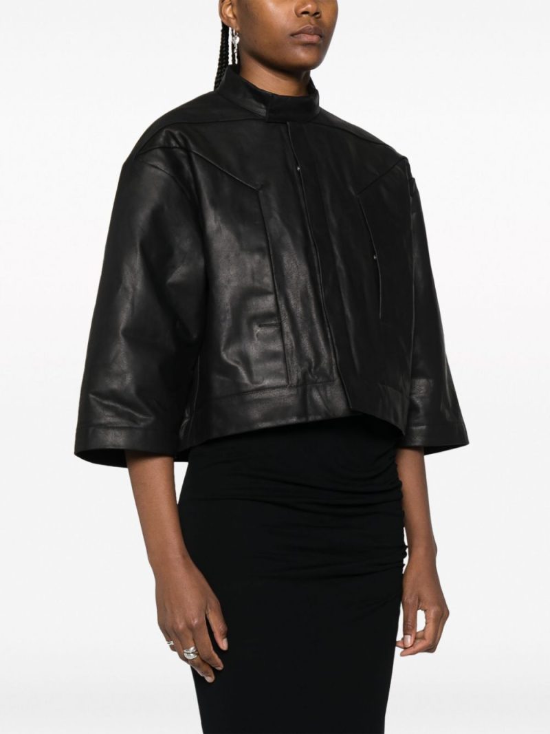 Rick Owens  cropped leather jacket