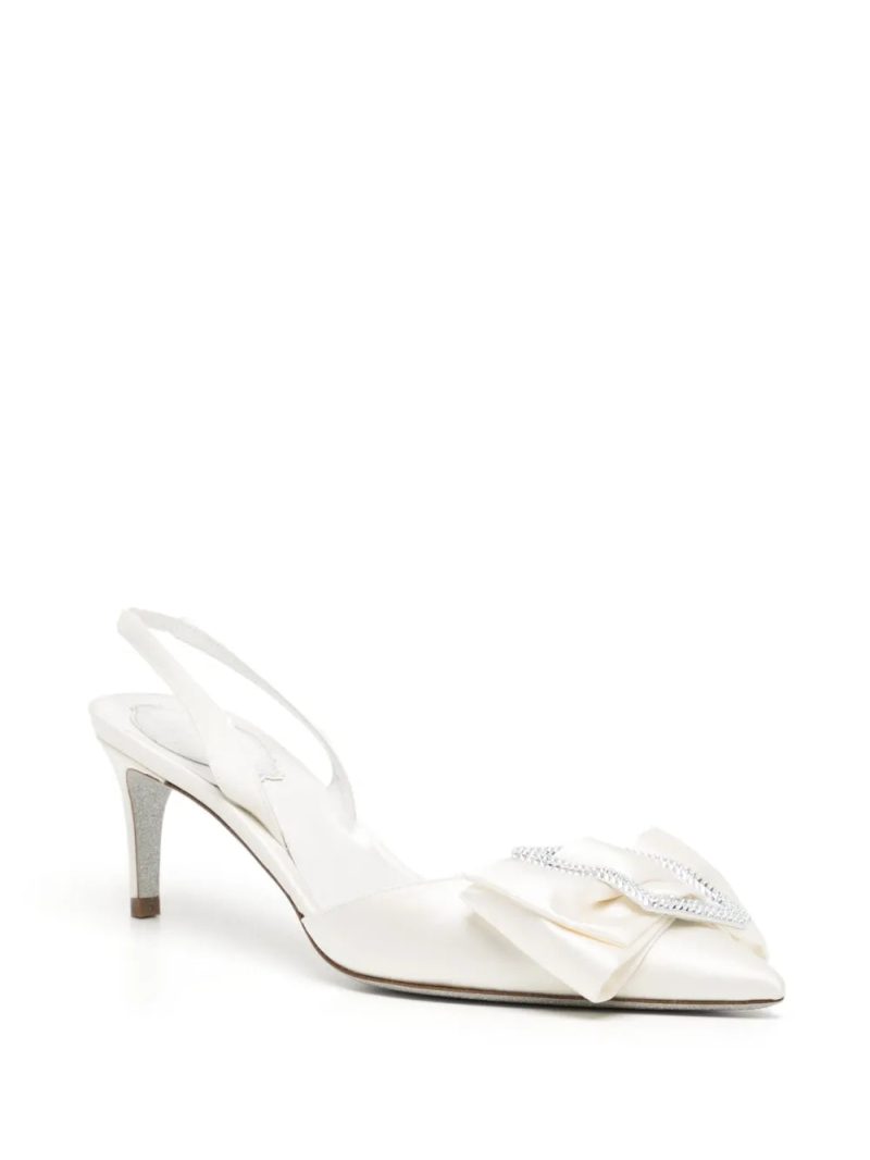 René Caovilla  65mm bow-detail leather pumps