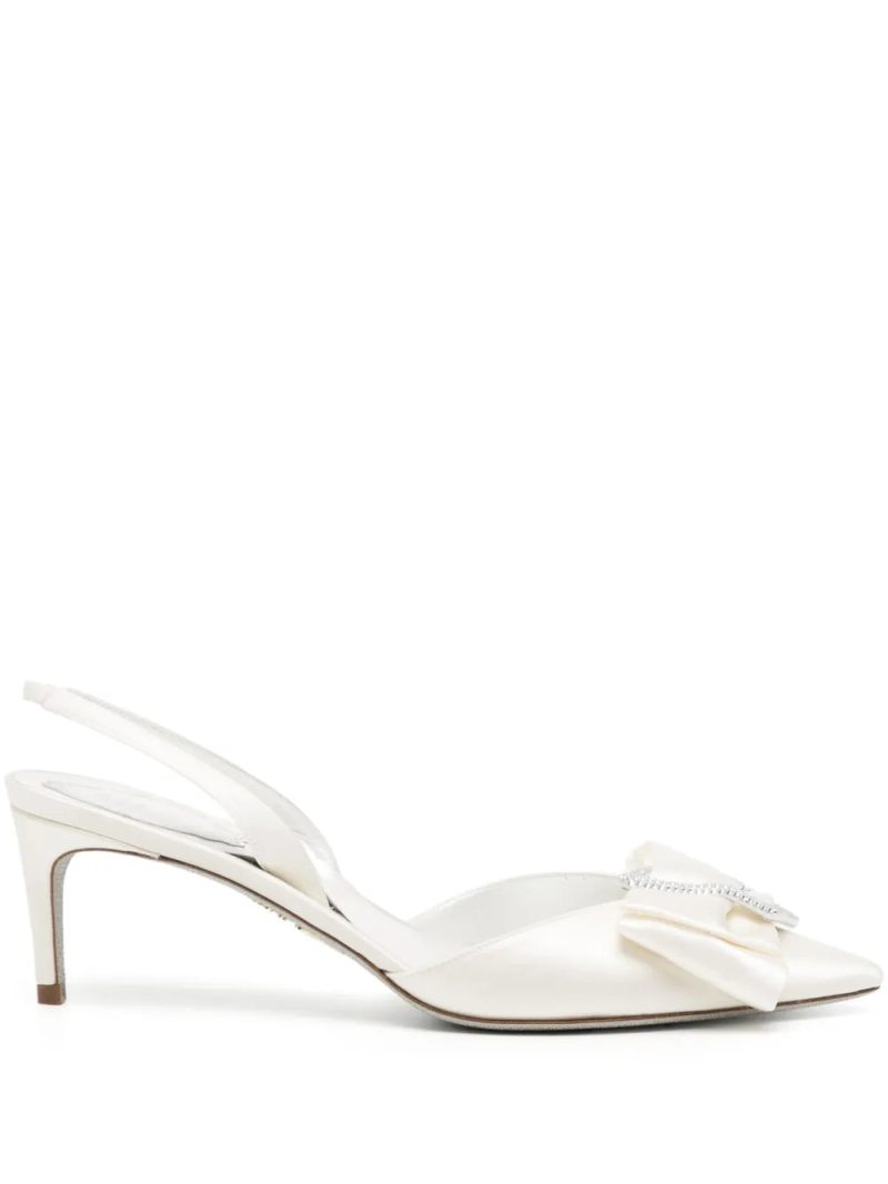 René Caovilla  65mm bow-detail leather pumps