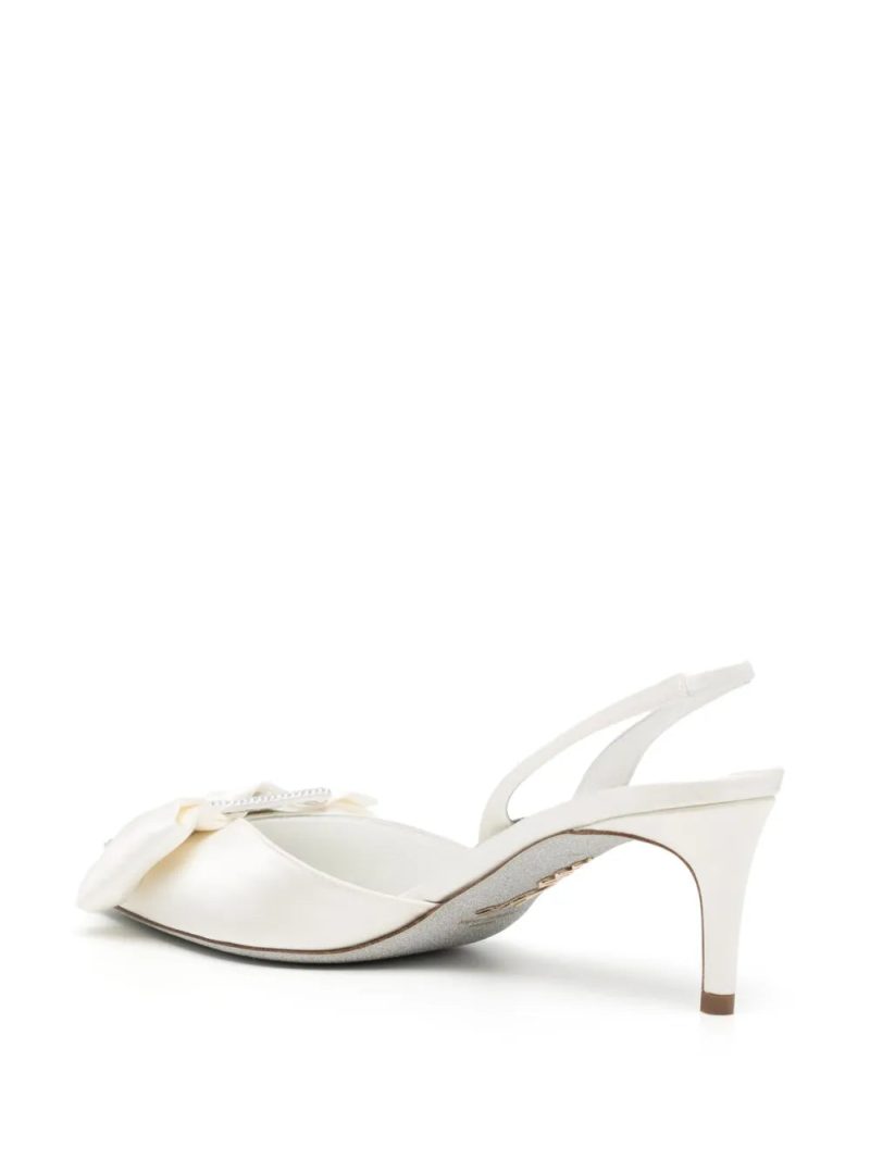 René Caovilla  65mm bow-detail leather pumps
