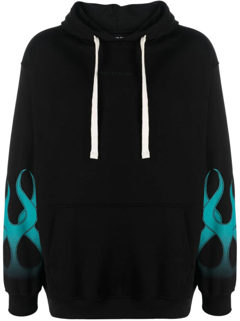 Vision Of Super  flame-print cotton hoodie