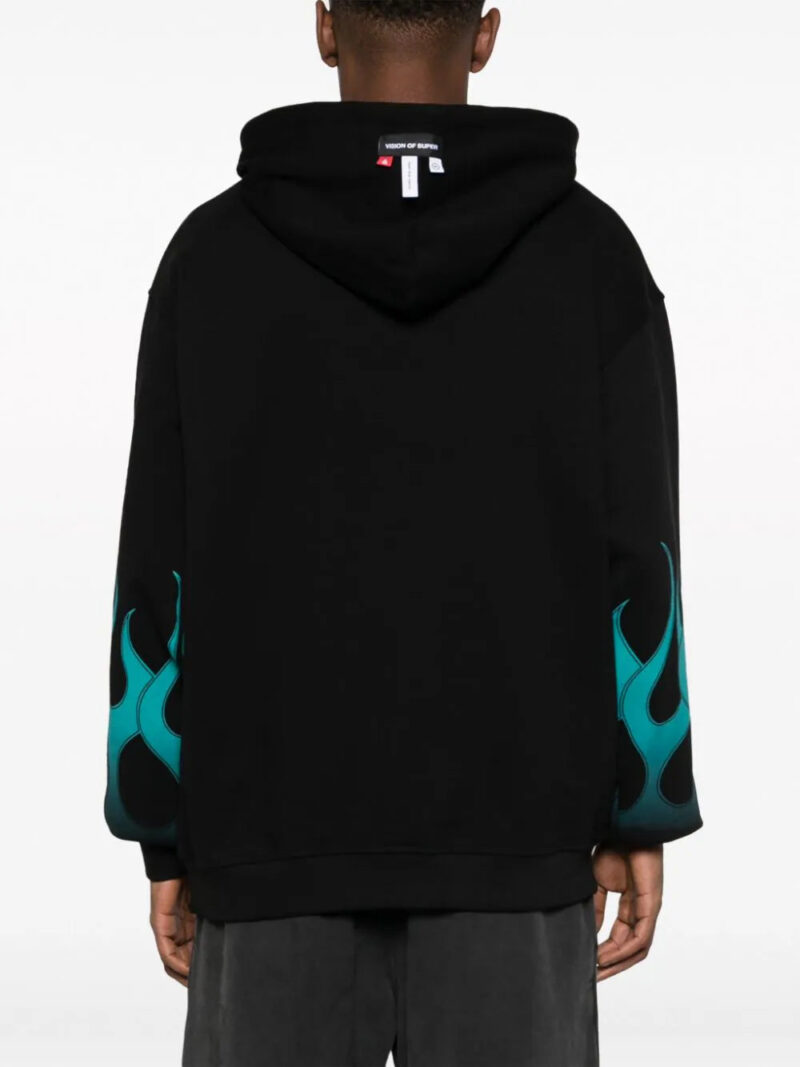 Vision Of Super  flame-print cotton hoodie
