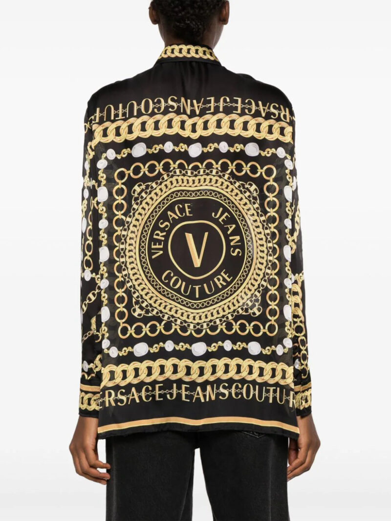 Versace Jeans Couture  colour-block chain-link print shirt