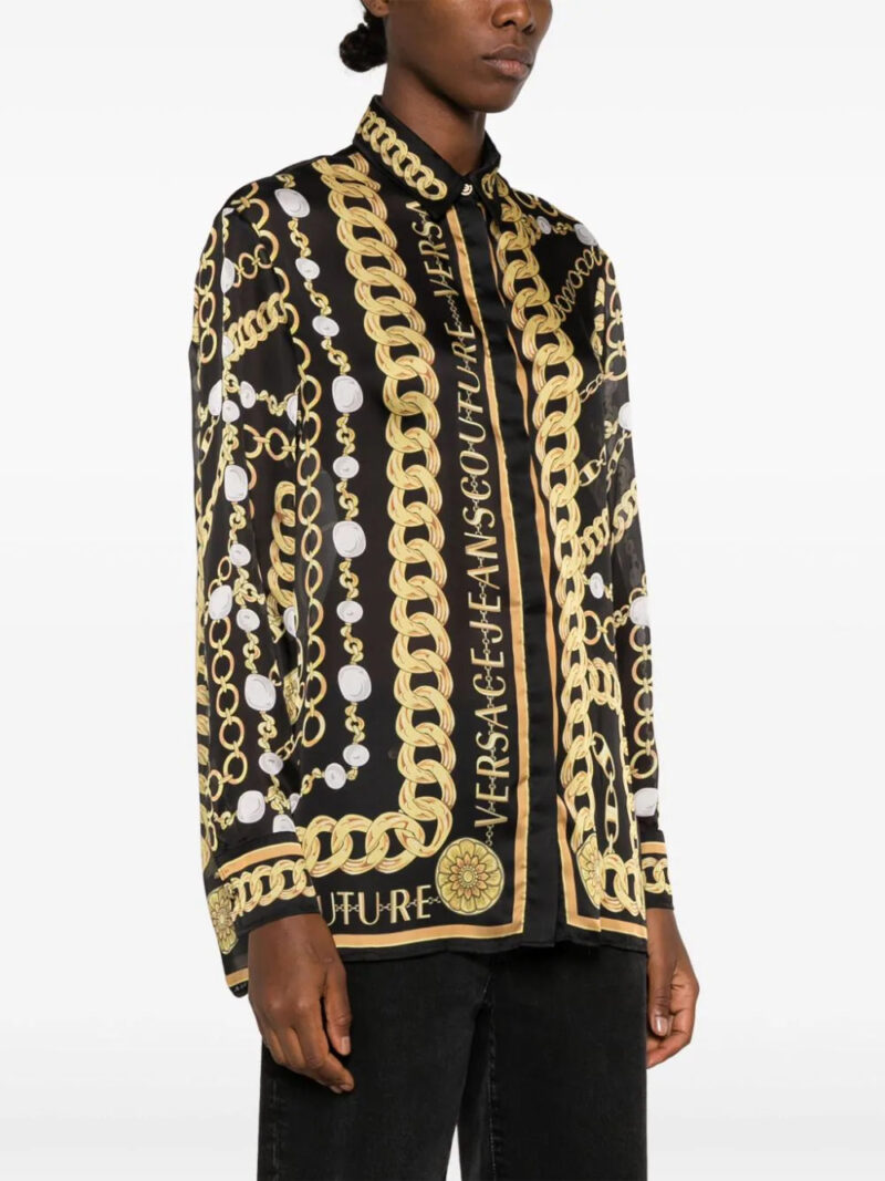 Versace Jeans Couture  colour-block chain-link print shirt