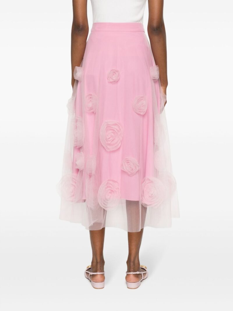 Viktor & Rolf  floral-appliqué tulle midi skirt