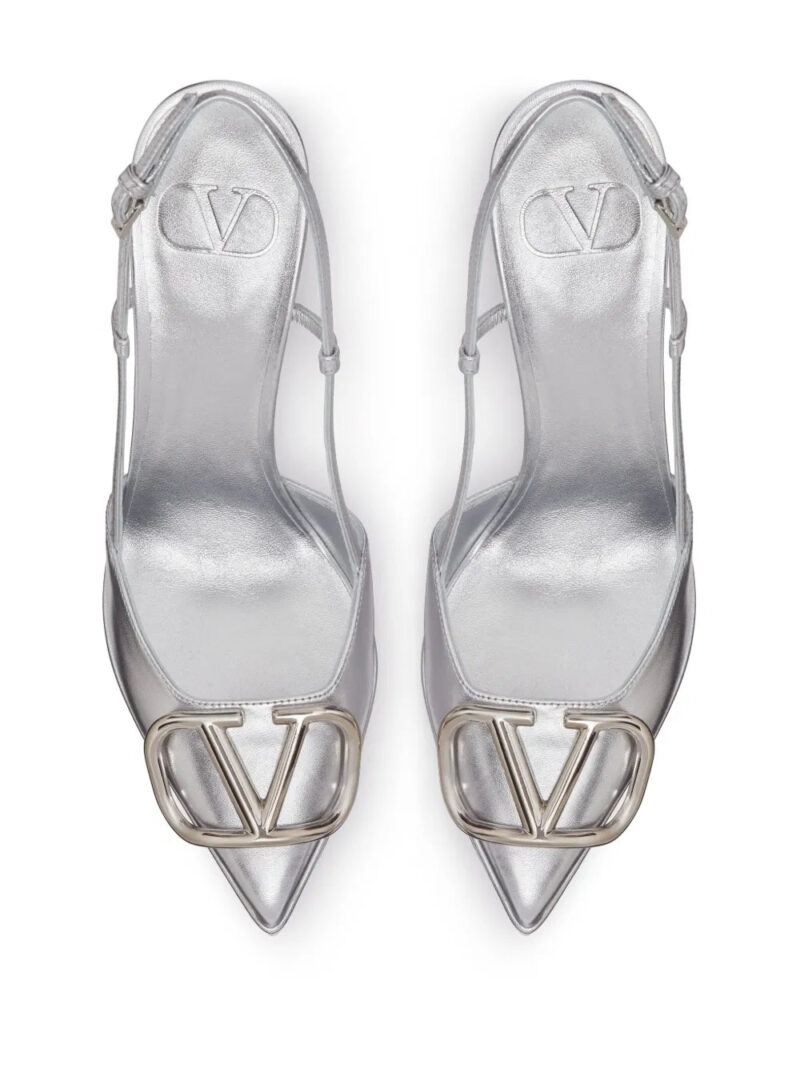 Valentino Garavani VLogo metallic leather pumps